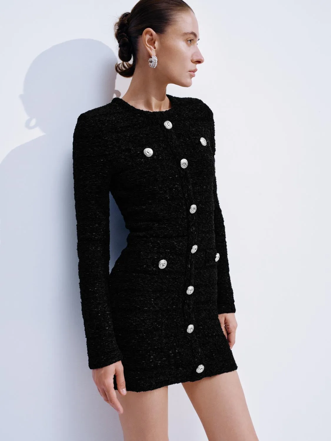 Button Detail Tailored Knitted Midi Dresses sold by Urban Revivo product image thumbnail 2