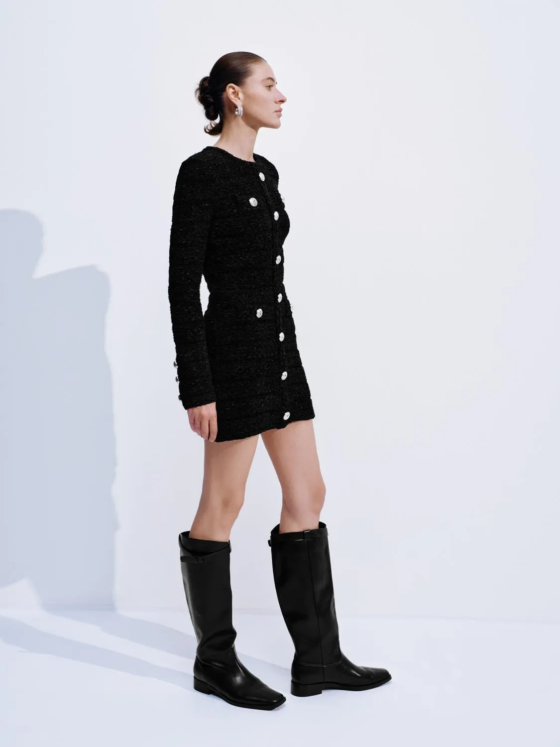 Button Detail Tailored Knitted Midi Dresses sold by Urban Revivo product image thumbnail 4