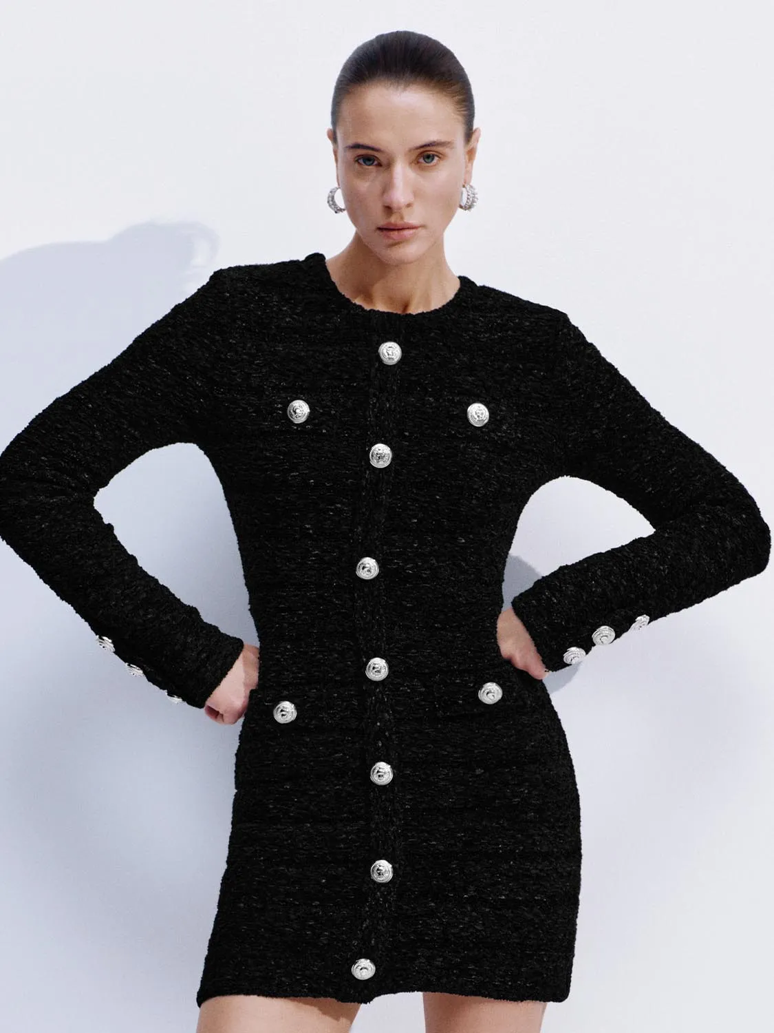 Button Detail Tailored Knitted Midi Dresses sold by Urban Revivo