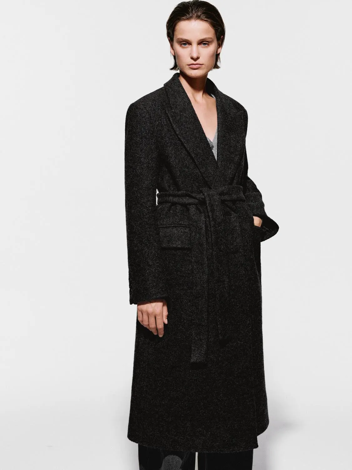 Belted Tailored Wool Coats sold by Urban Revivo product image thumbnail 3