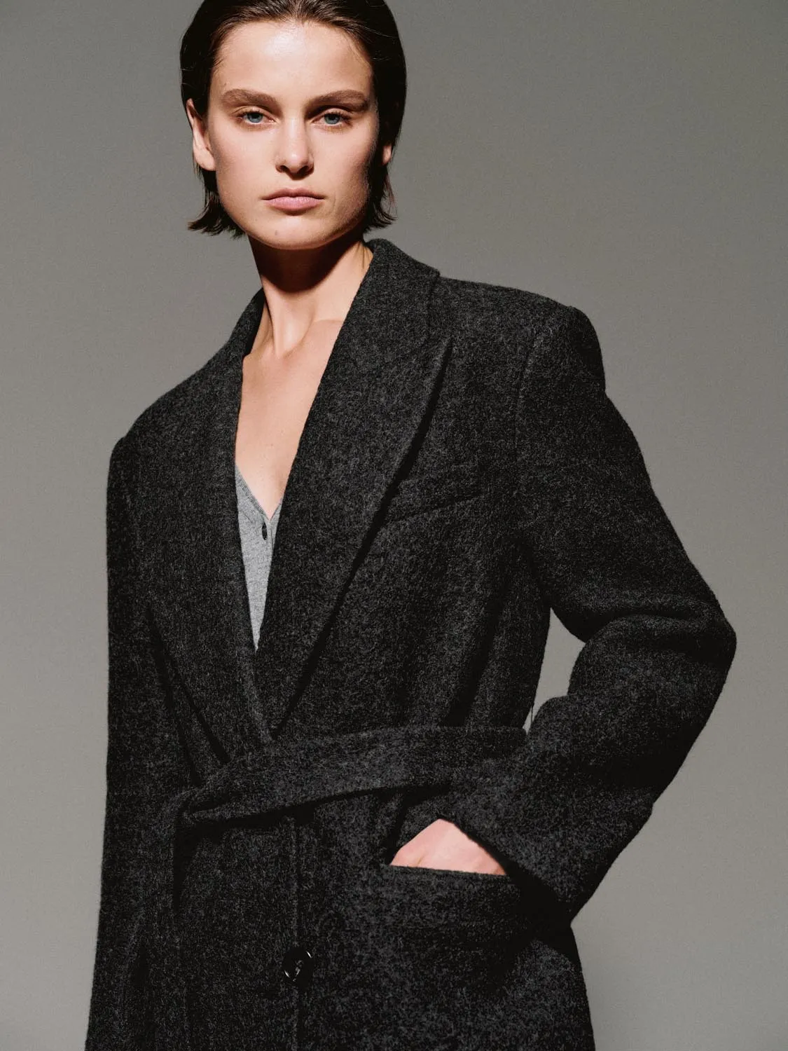 Belted Tailored Wool Coats sold by Urban Revivo product image thumbnail 2