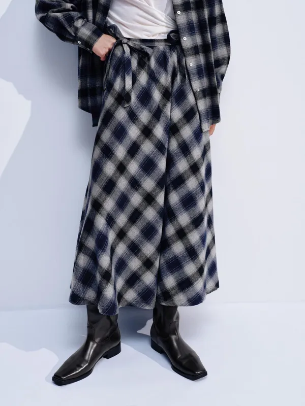 Check A-Line Midi Skirts sold by Urban Revivo