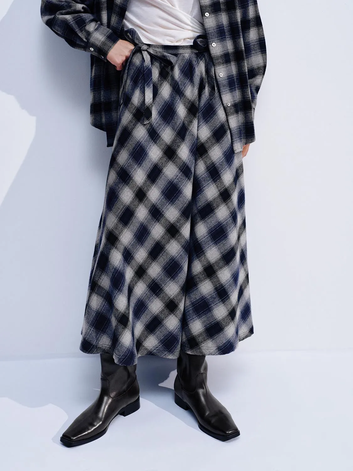 Check A-Line Midi Skirts sold by Urban Revivo