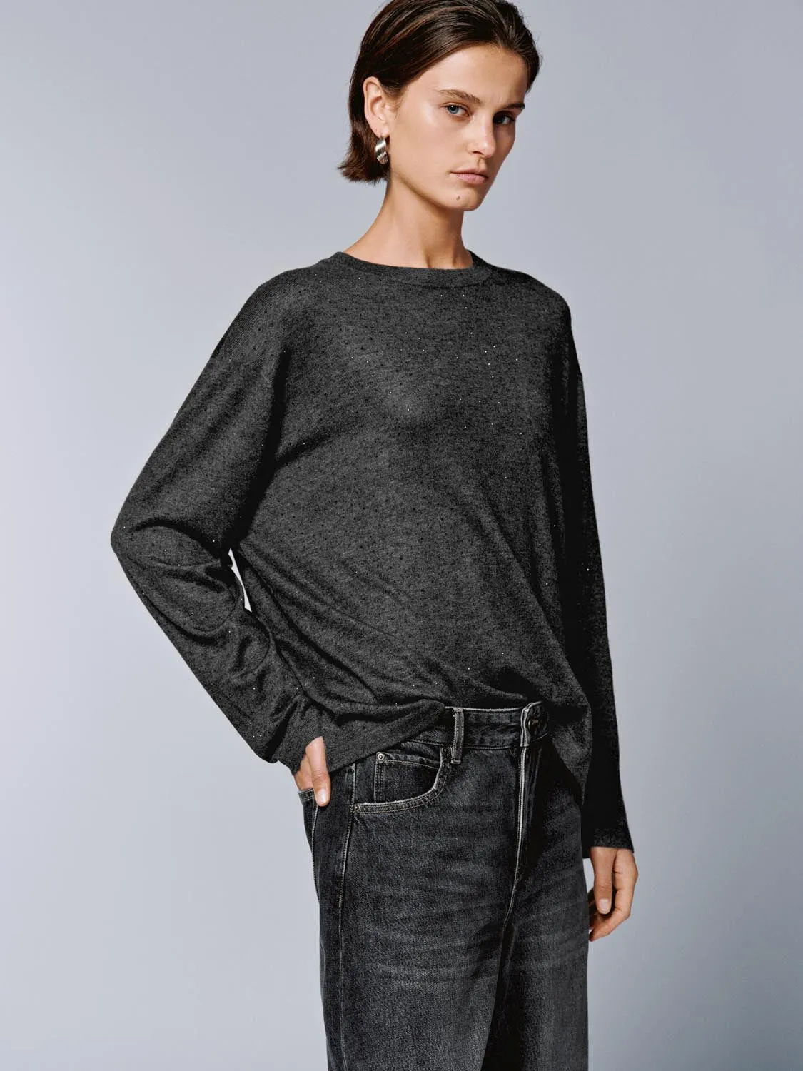 Crew Neck Long Sleeve Knitted T-Shirts sold by Urban Revivo product image thumbnail 2