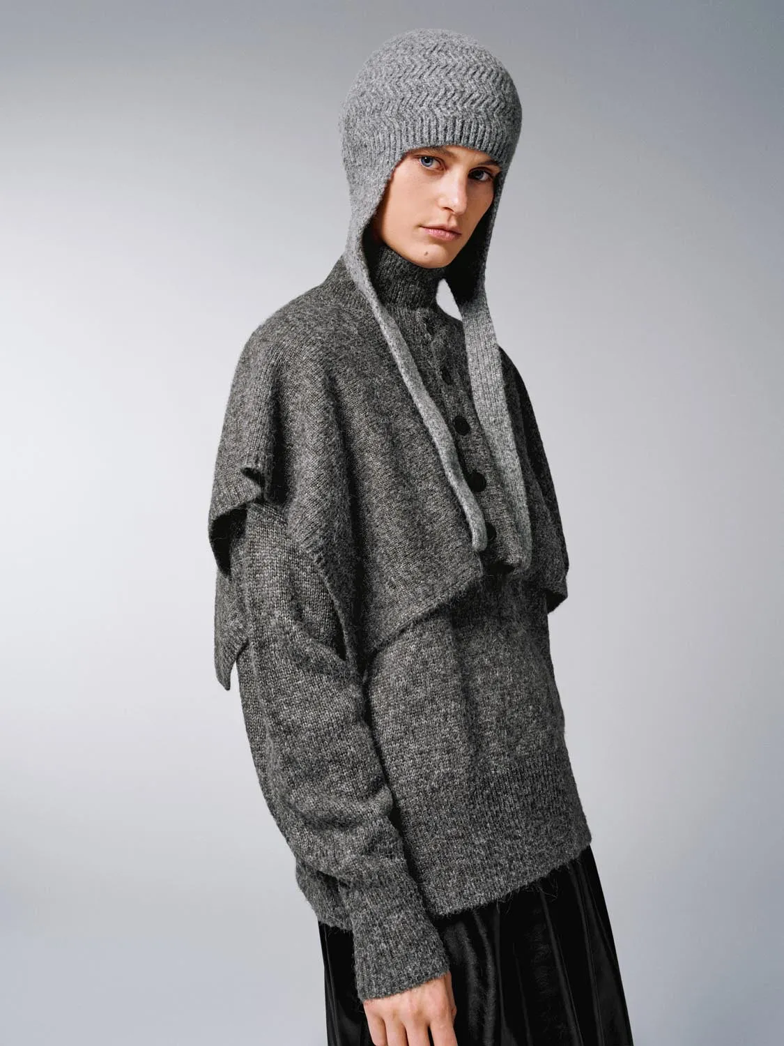 2 In 1 Caped Long Sleeve Knitted T-Shirts sold by Urban Revivo product image thumbnail 2