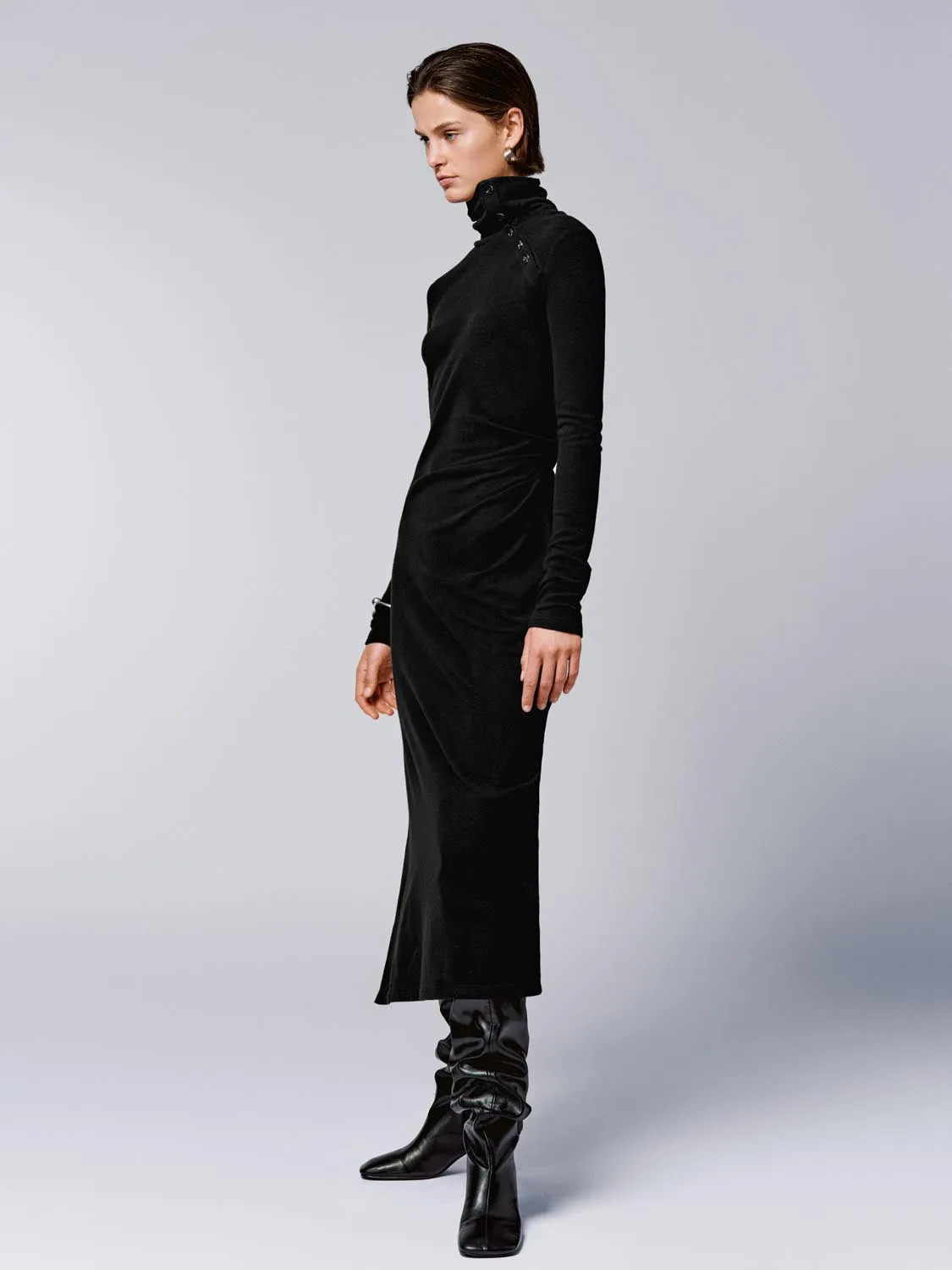 Turtle Neck Draped Skinny Fit Midi Dresses sold by Urban Revivo product image thumbnail 4