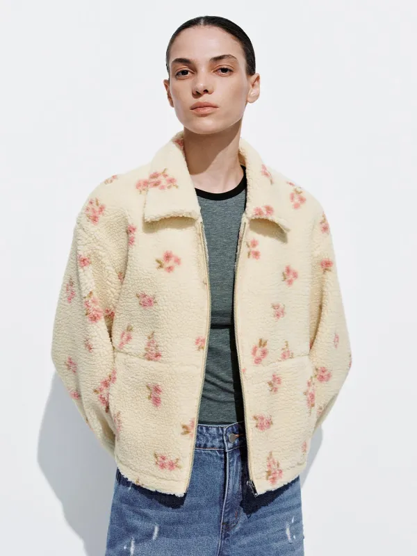 Spotted Print Fluffy Jackets sold by Urban Revivo