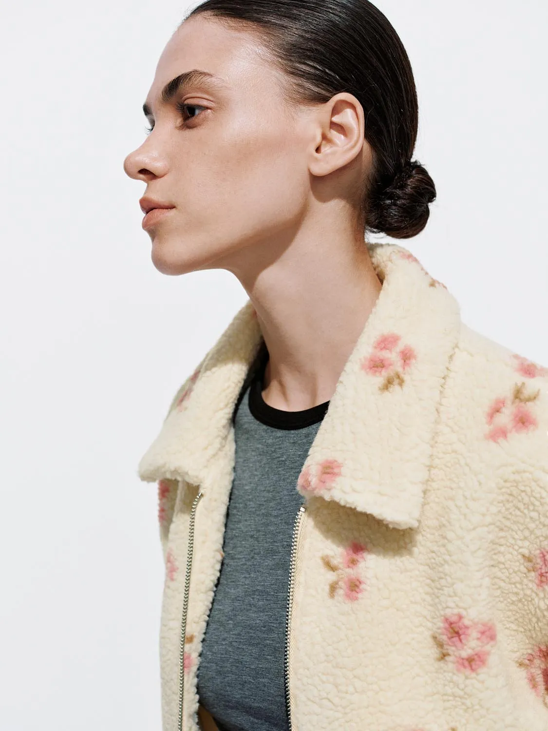 Spotted Print Fluffy Jackets sold by Urban Revivo product image thumbnail 3