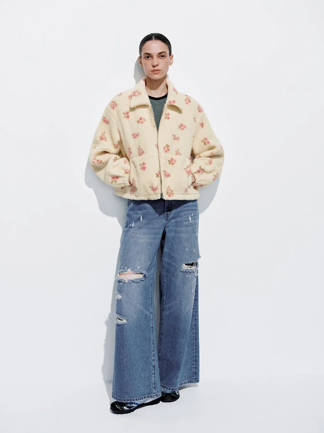 Spotted Print Fluffy Jackets sold by Urban Revivo product image thumbnail 4