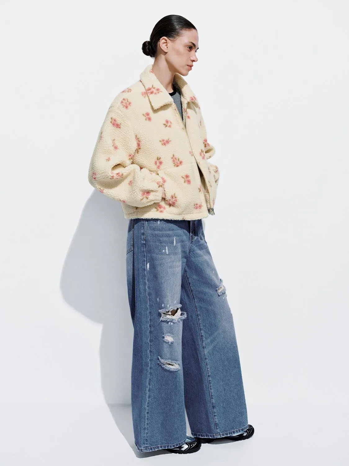 Spotted Print Fluffy Jackets sold by Urban Revivo product image thumbnail 5