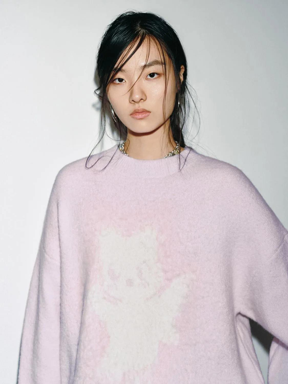 Intarsia Loose Fit Long Sleeve Knitted T-Shirts sold by Urban Revivo product image thumbnail 3