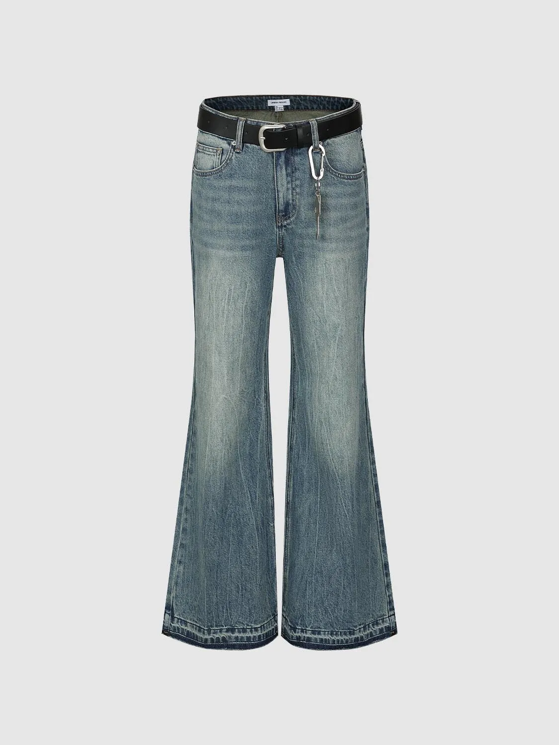 Belted Raw Hem Flare Leg Jeans sold by Urban Revivo product image thumbnail 2