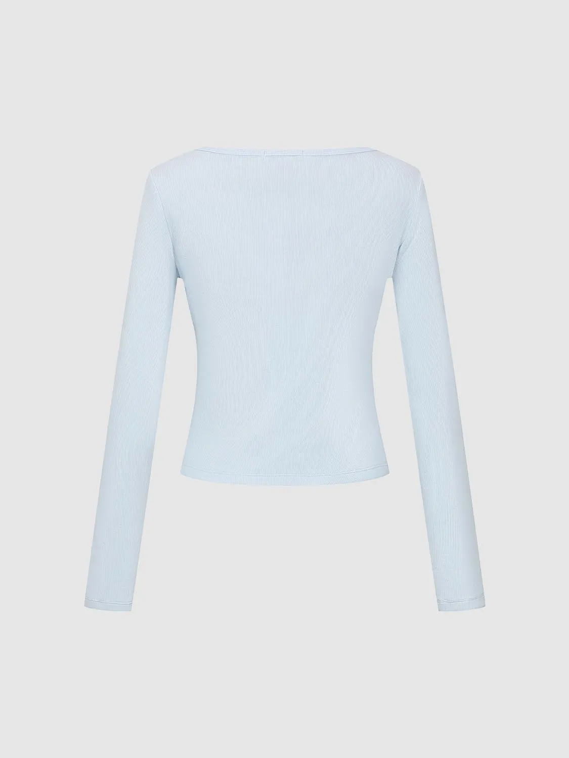 Scoop Henley Neck Long Sleeve T-Shirts sold by Urban Revivo product image thumbnail 2