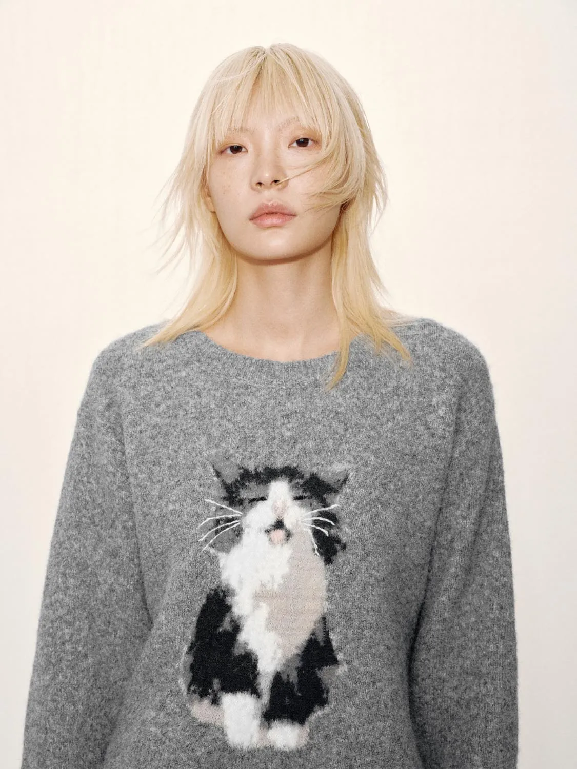 Intarsia Long Sleeve Knitted T-Shirts sold by Urban Revivo product image thumbnail 3