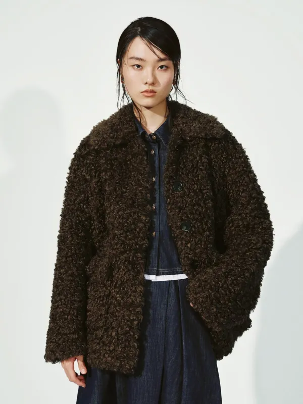 Collared Faux Sherpa Fleece Jackets sold by Urban Revivo