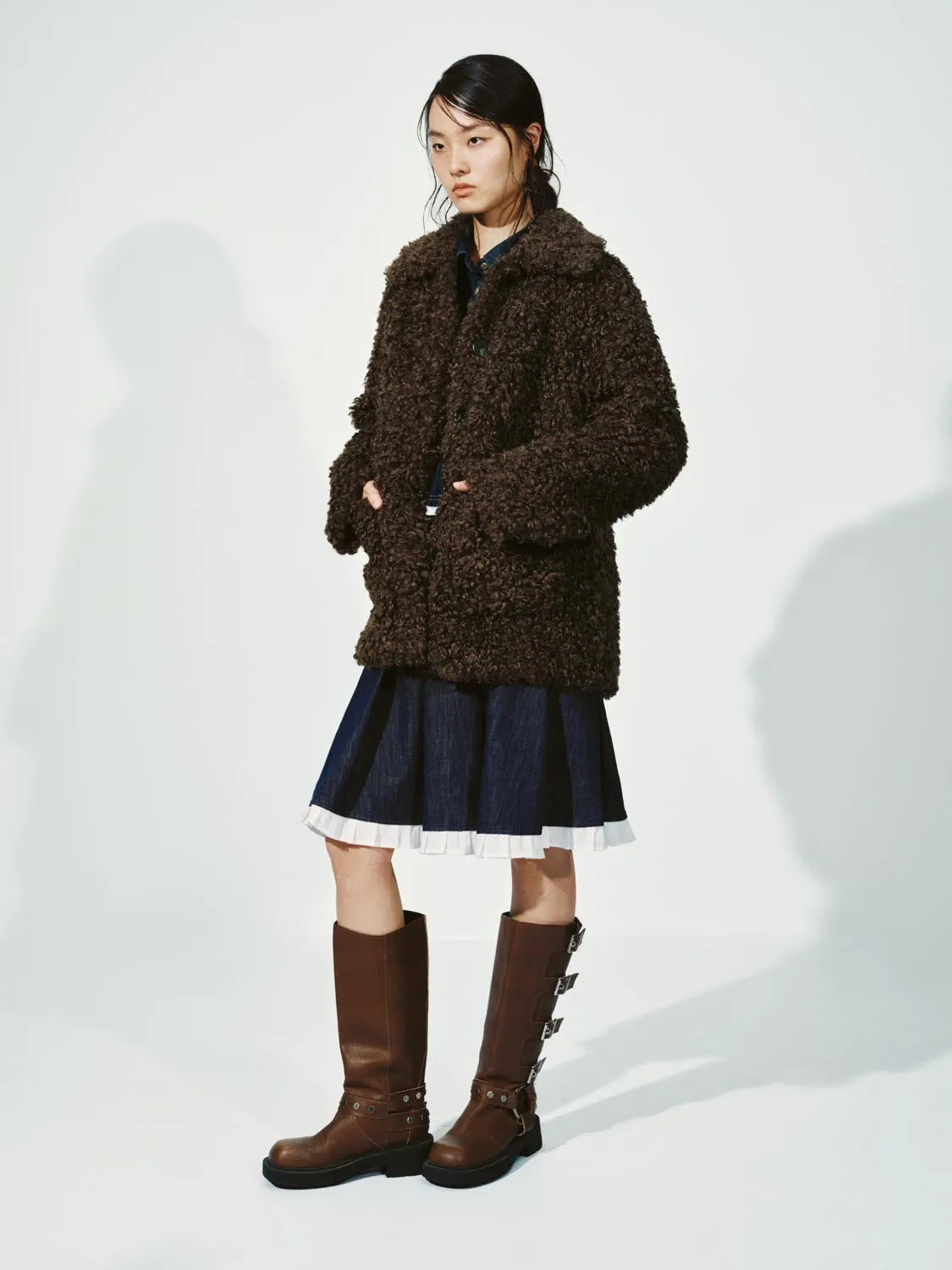 Collared Faux Sherpa Fleece Jackets sold by Urban Revivo product image thumbnail 4