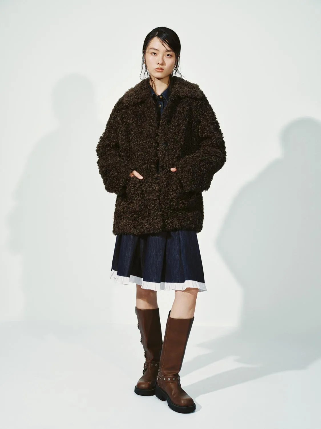 Collared Faux Sherpa Fleece Jackets sold by Urban Revivo product image thumbnail 5