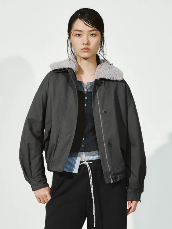 Faux Fur Collar Bomber Jackets sold by Urban Revivo