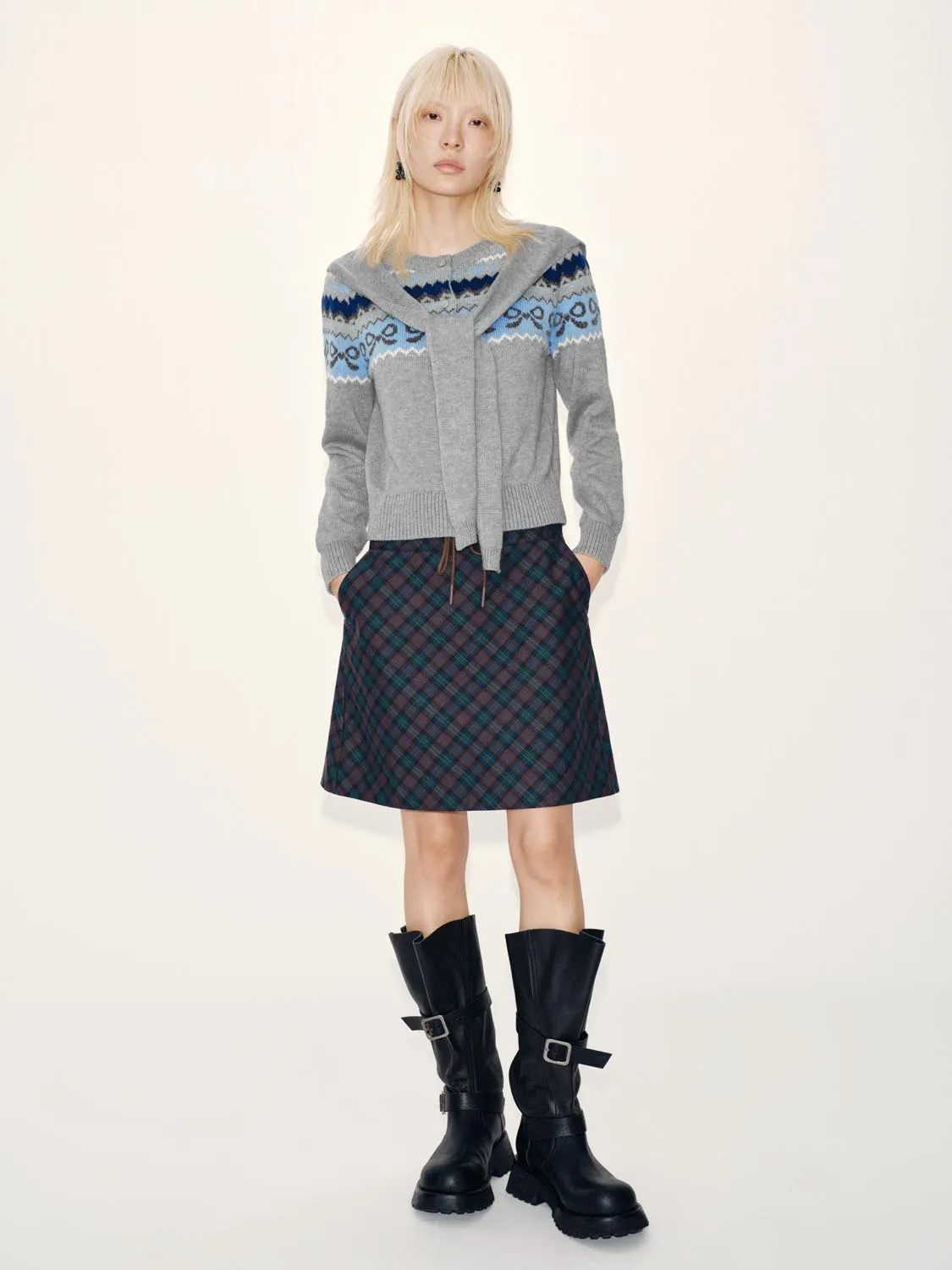 2 In 1 Jacquard Knitted Cardigans sold by Urban Revivo product image thumbnail 4