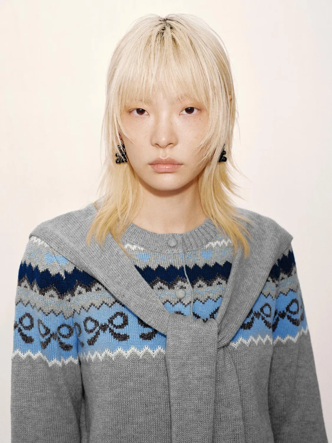 2 In 1 Jacquard Knitted Cardigans sold by Urban Revivo product image thumbnail 3