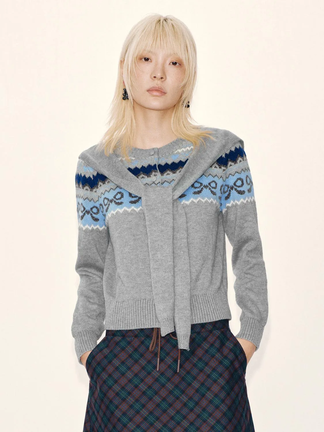 2 In 1 Jacquard Knitted Cardigans sold by Urban Revivo
