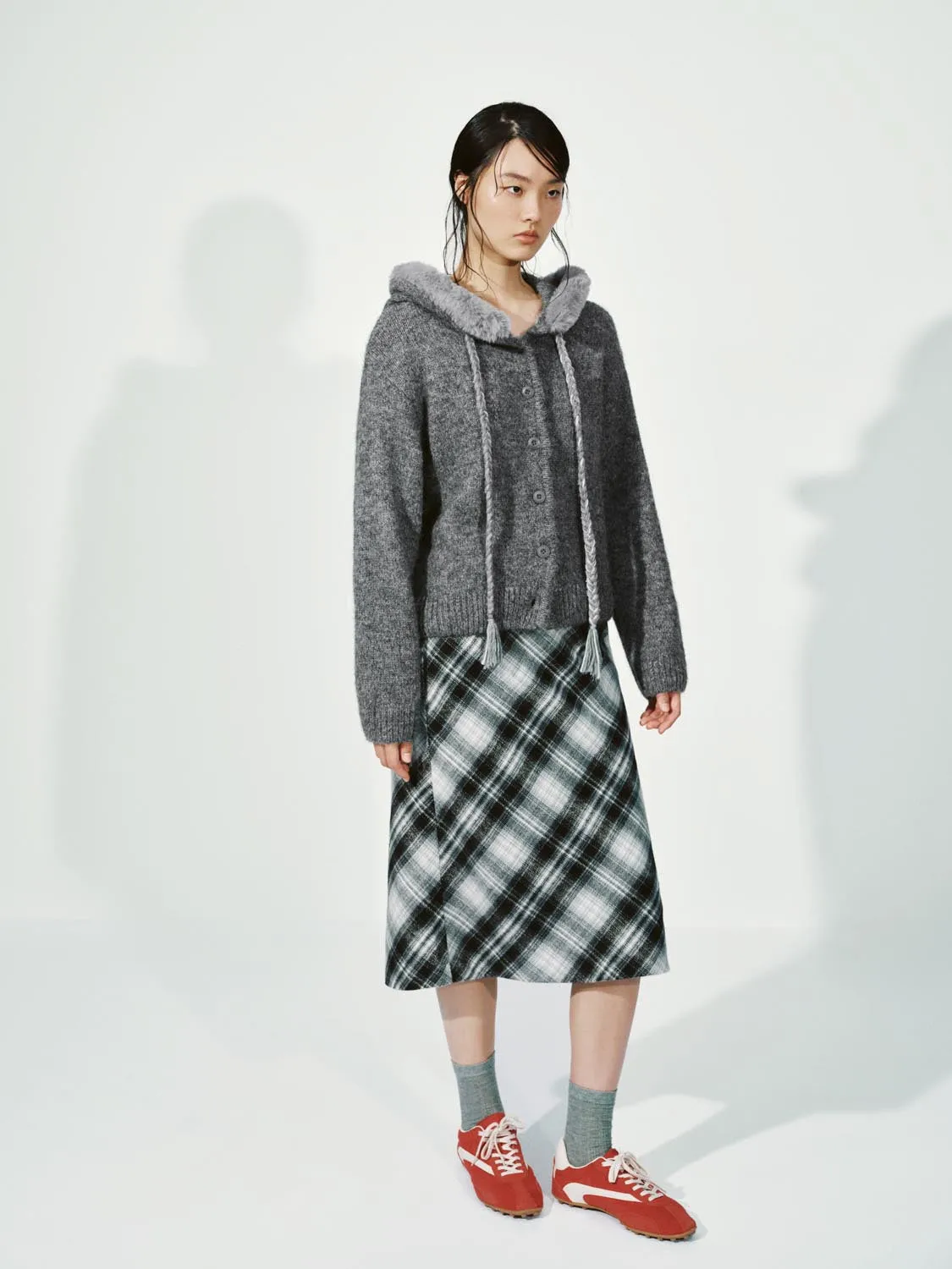 Hooded Fluffy Trim Knitted Cardigans sold by Urban Revivo product image thumbnail 5