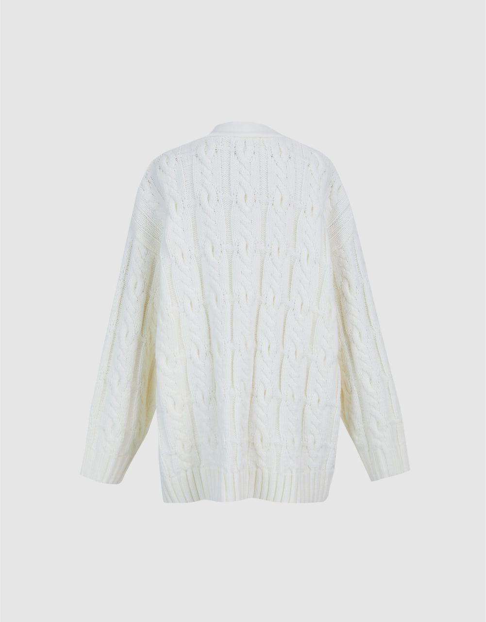 Cable Knit Cardigan With Knot sold by Urban Revivo product image thumbnail 4