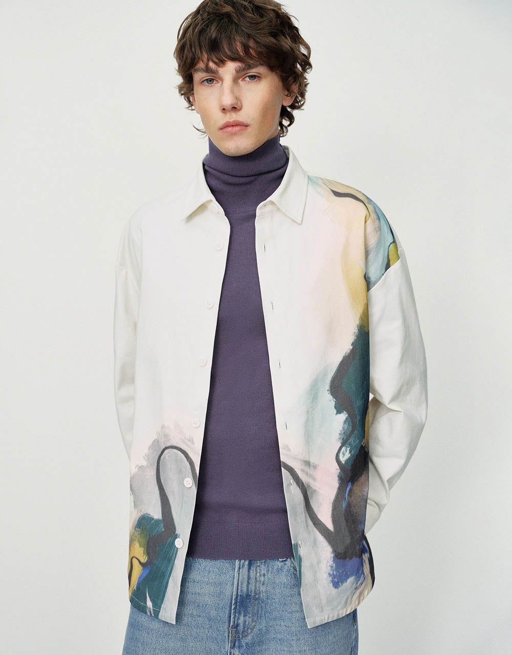 Printed Button Up Loose Shirt sold by Urban Revivo