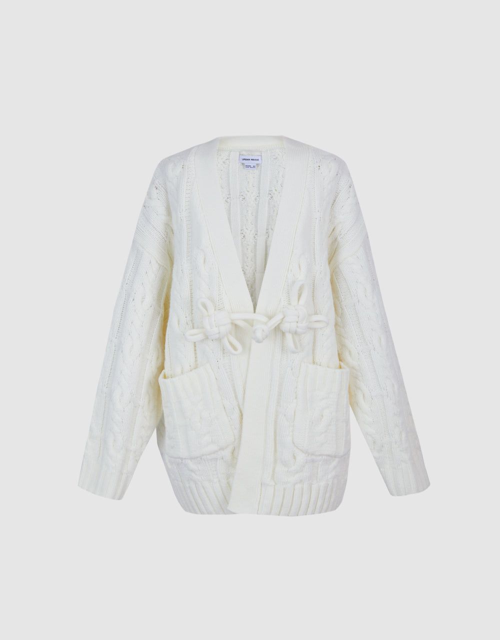 Cable Knit Cardigan With Knot sold by Urban Revivo