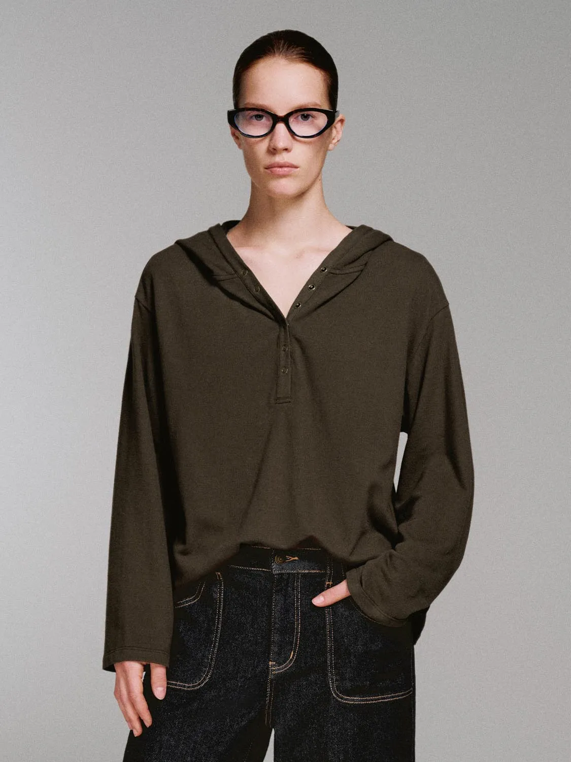 Hooded Loose Fit Long Sleeve T-Shirts sold by Urban Revivo
