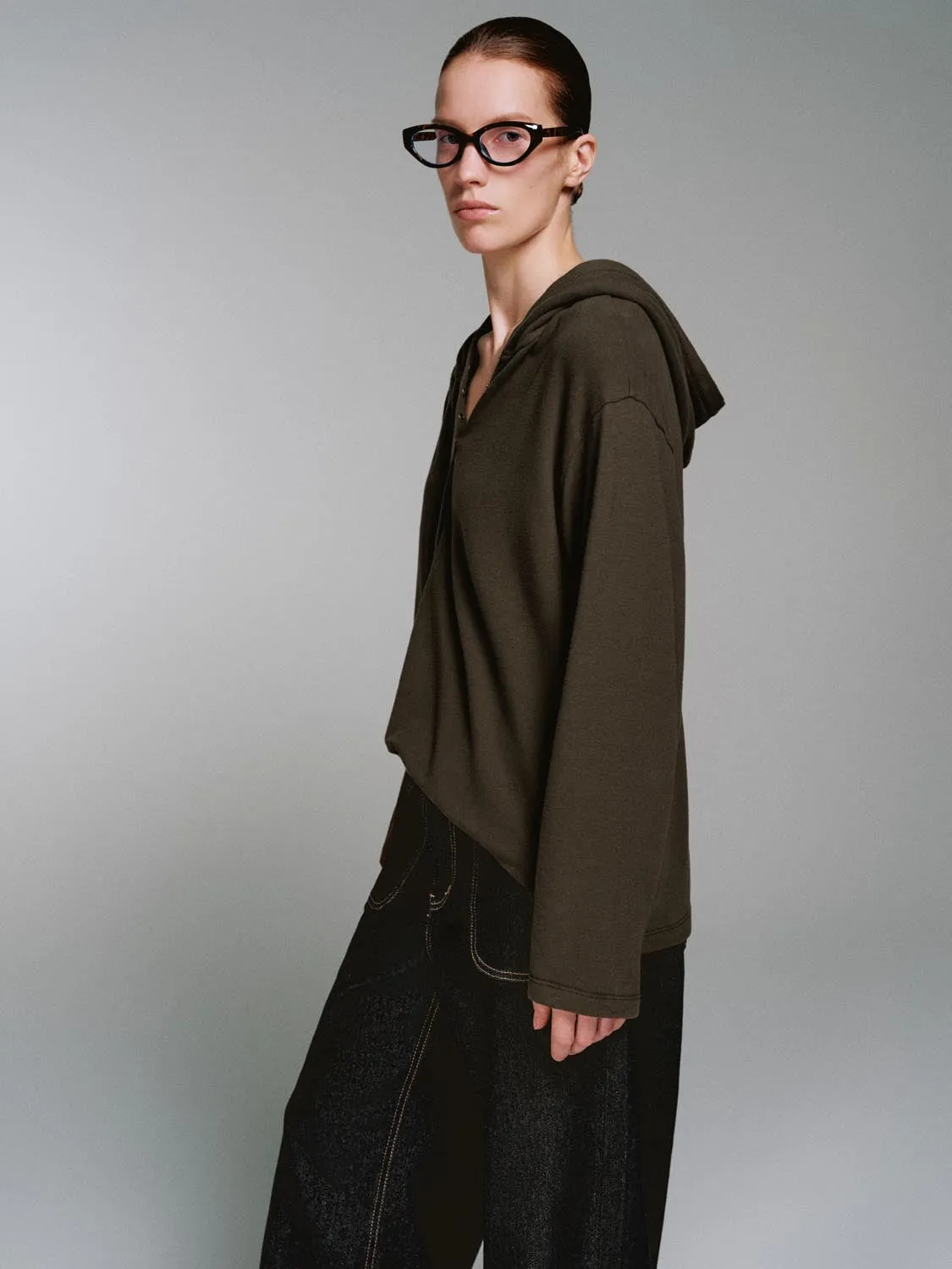 Hooded Loose Fit Long Sleeve T-Shirts sold by Urban Revivo product image thumbnail 2