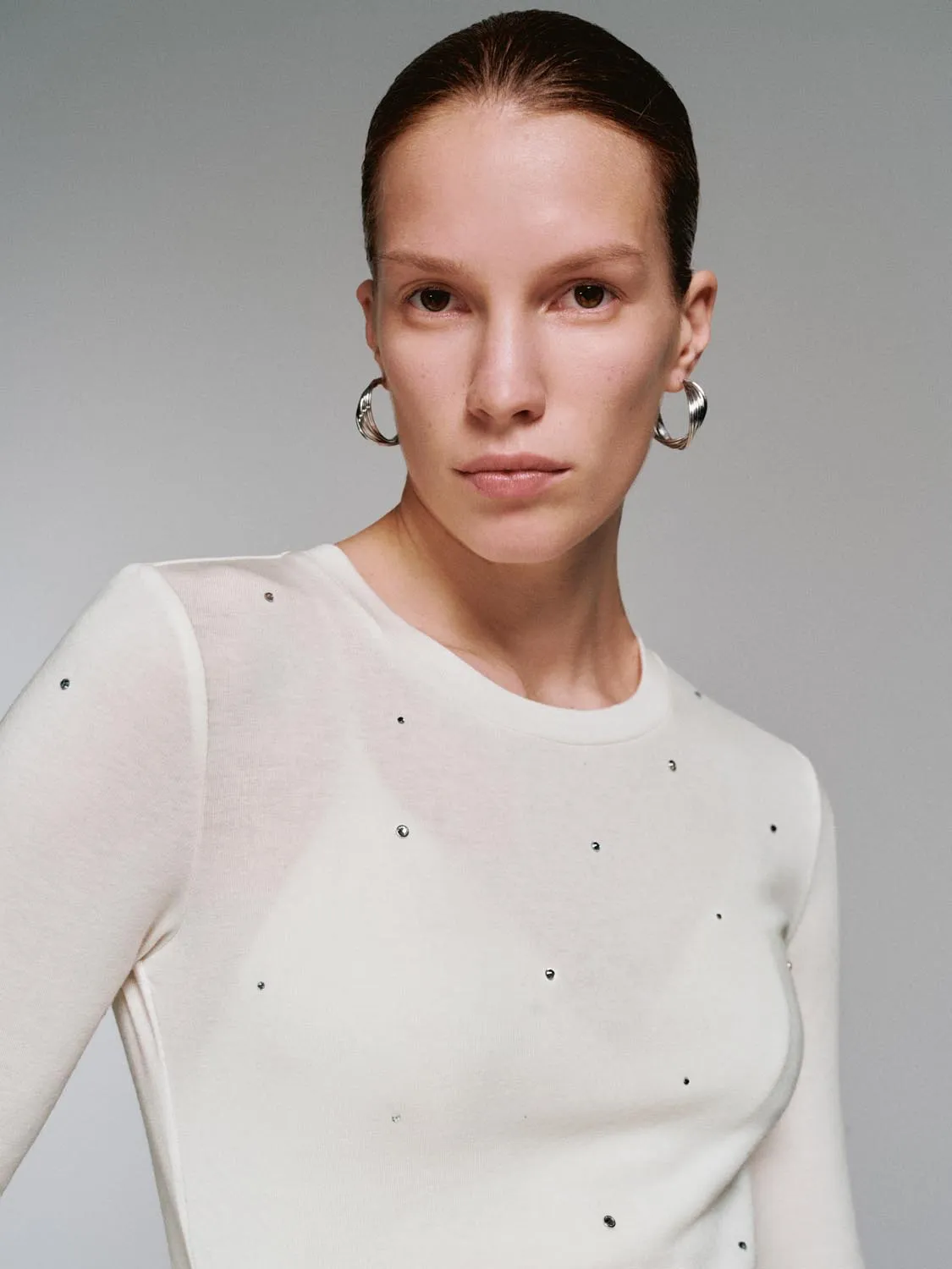 Ruched Skinny Fit Long Sleeve T-Shirts sold by Urban Revivo product image thumbnail 3