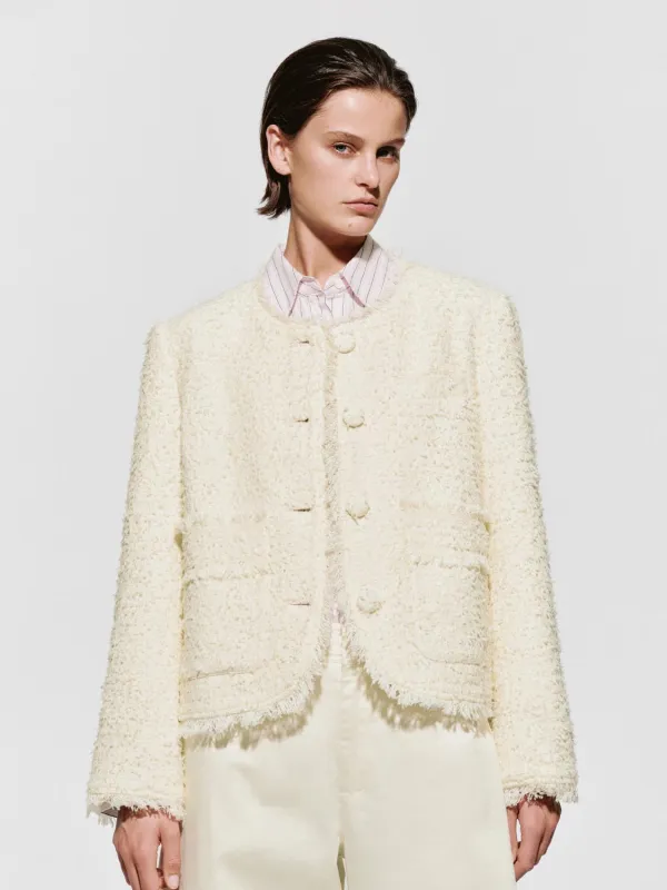 Tailored Raw Hem Tweed Jackets sold by Urban Revivo