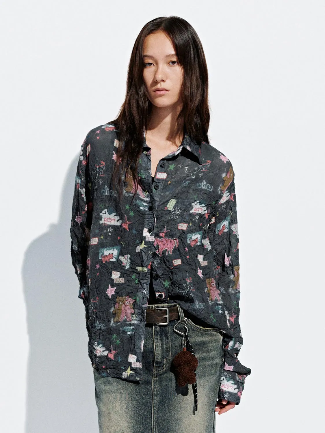 Ruffle Hem Graphic Shirts sold by Urban Revivo