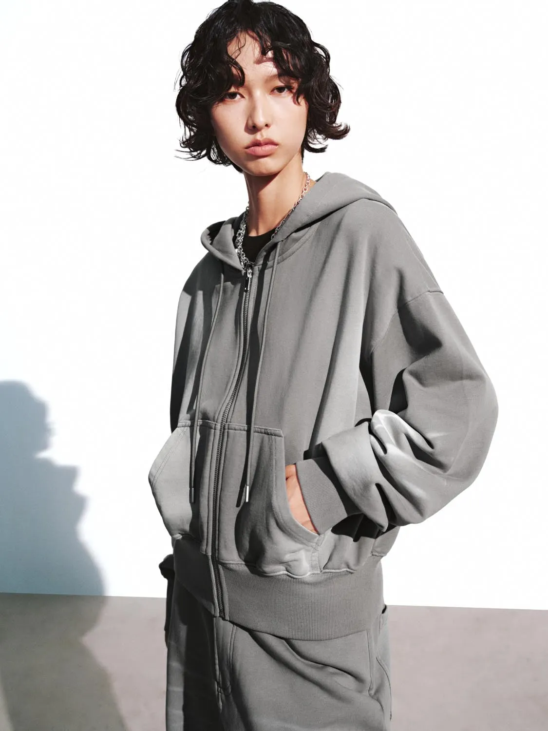 Hooded Drawstring Track Jackets sold by Urban Revivo product image thumbnail 2