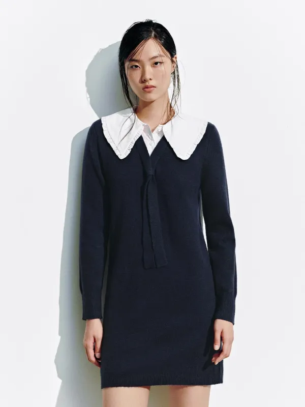 Collared Long Sleeve Knitted Midi Dresses sold by Urban Revivo