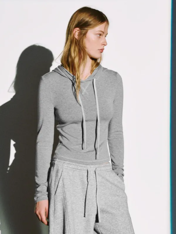 Hooded Drawstring Long Sleeve T-Shirts sold by Urban Revivo