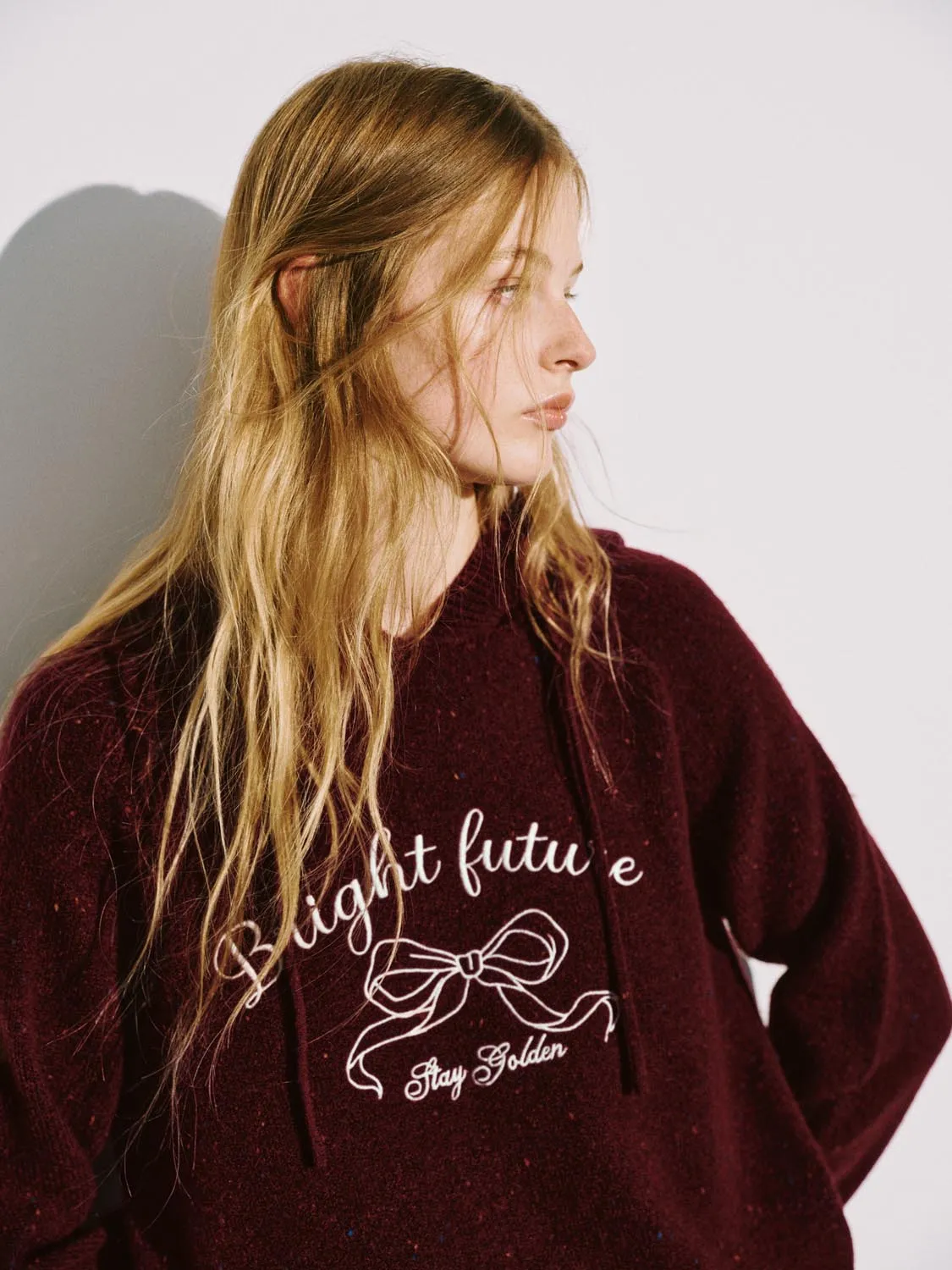 Hooded Drawstring Long Sleeve Knitted T-Shirts sold by Urban Revivo product image thumbnail 3