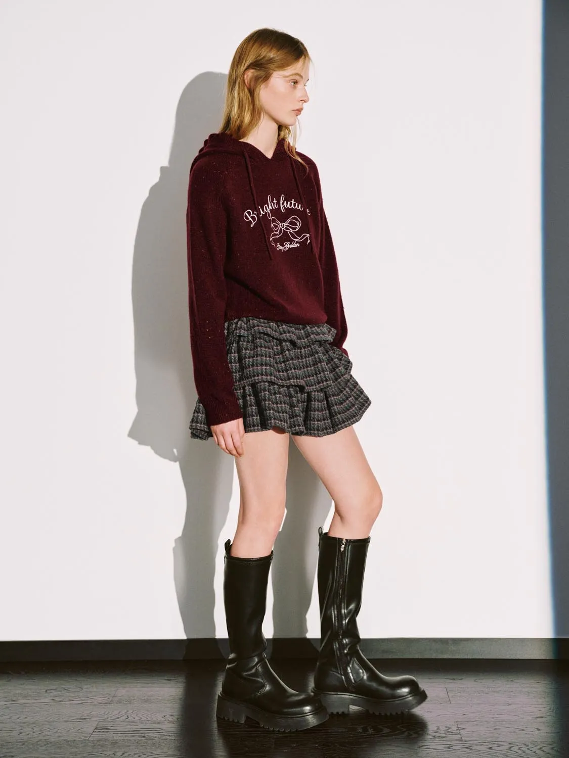 Hooded Drawstring Long Sleeve Knitted T-Shirts sold by Urban Revivo product image thumbnail 4