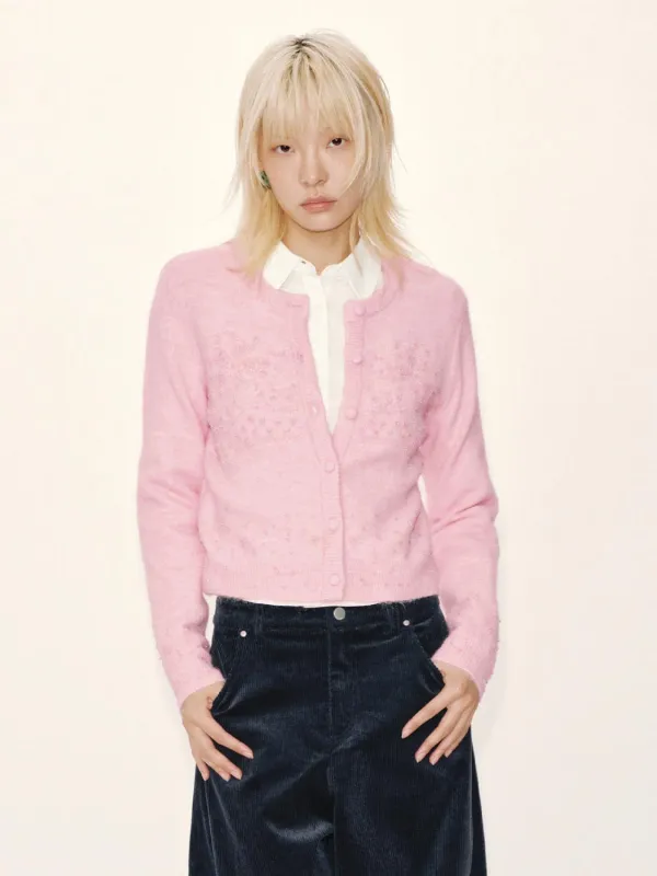 Beaded Crew Neck Knitted Cardigans sold by Urban Revivo