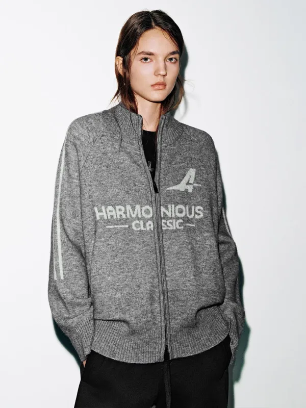 Mock Neck Intarsia Knitted Cardigans sold by Urban Revivo