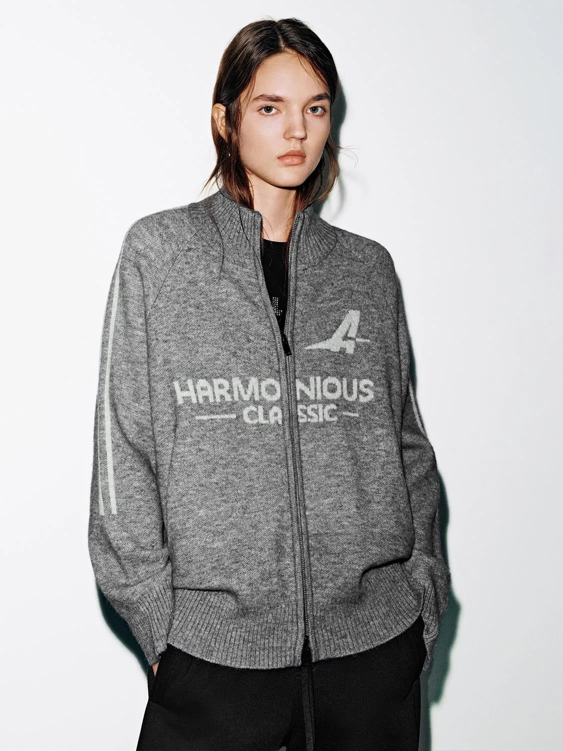 Mock Neck Intarsia Knitted Cardigans sold by Urban Revivo