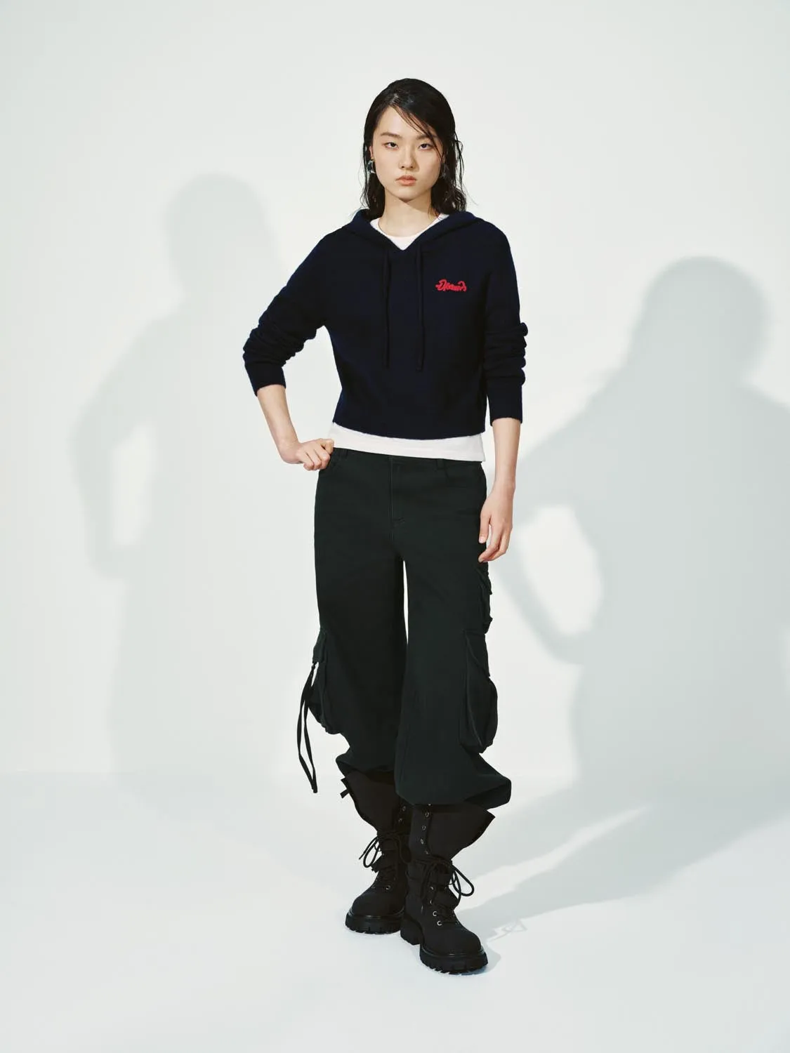 Hooded Drawstring Long Sleeve Knitted T-Shirts sold by Urban Revivo product image thumbnail 5