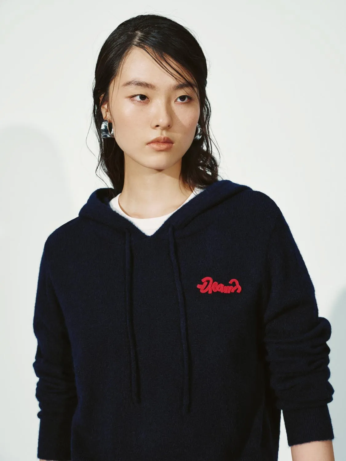 Hooded Drawstring Long Sleeve Knitted T-Shirts sold by Urban Revivo product image thumbnail 3