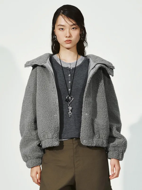 Sherpa Fleece Fluffy Hooded Bomber Jackets sold by Urban Revivo