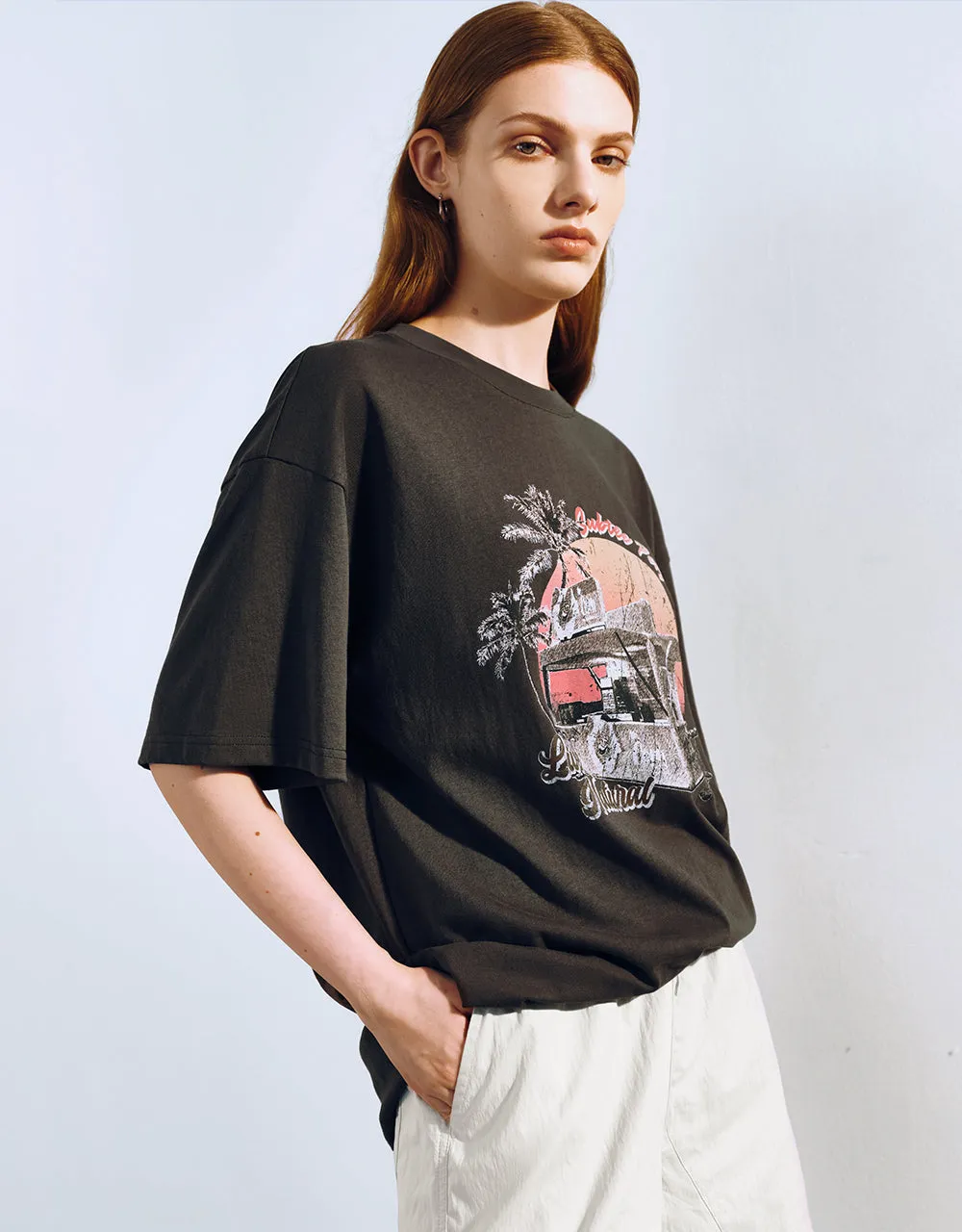 Printed Crew Neck T-Shirt sold by Urban Revivo product image thumbnail 3