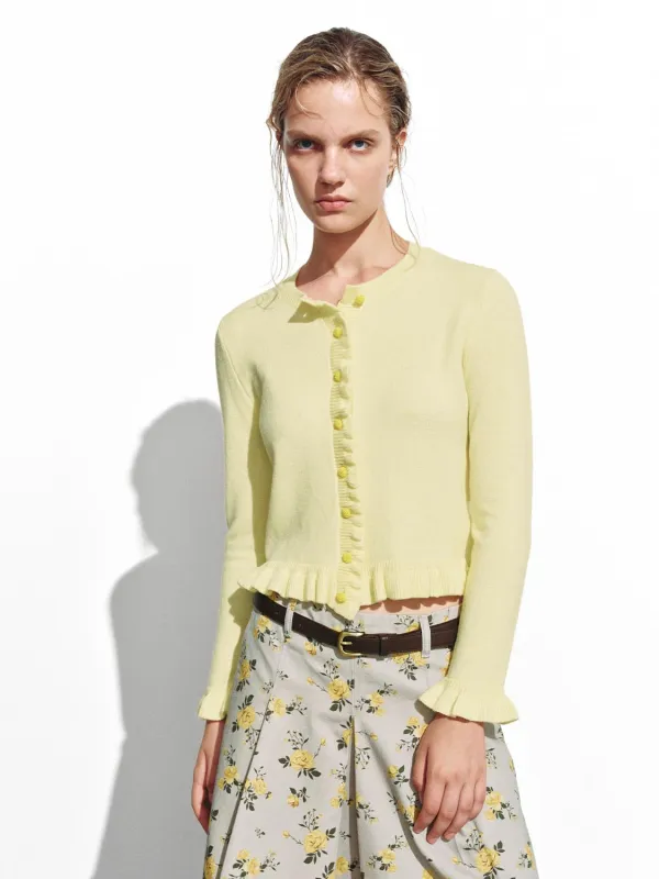 Ruffle Trim Knitted Cardigans sold by Urban Revivo