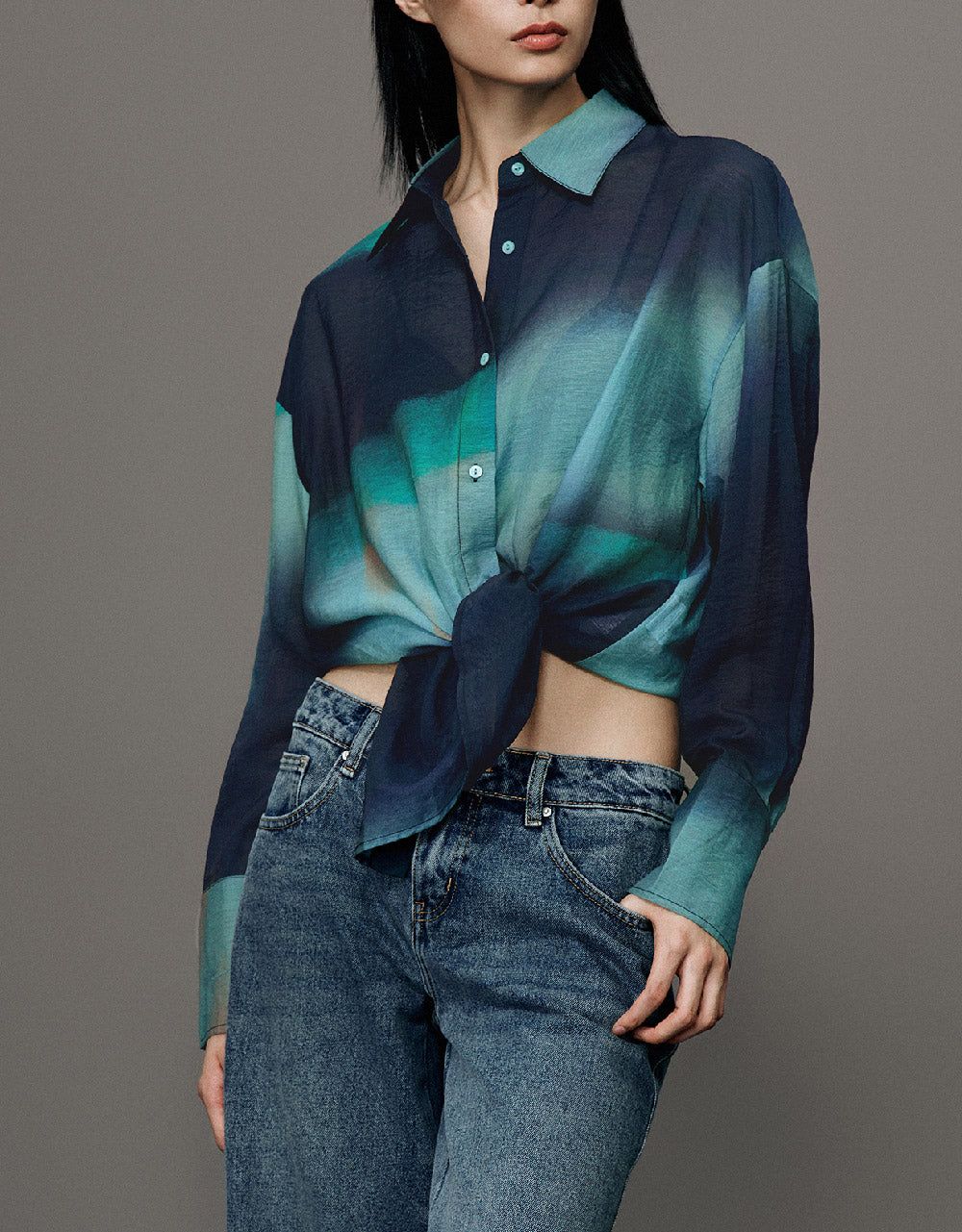 Gradient Drop Shoulder Sleeve Shirt sold by Urban Revivo product image thumbnail 2