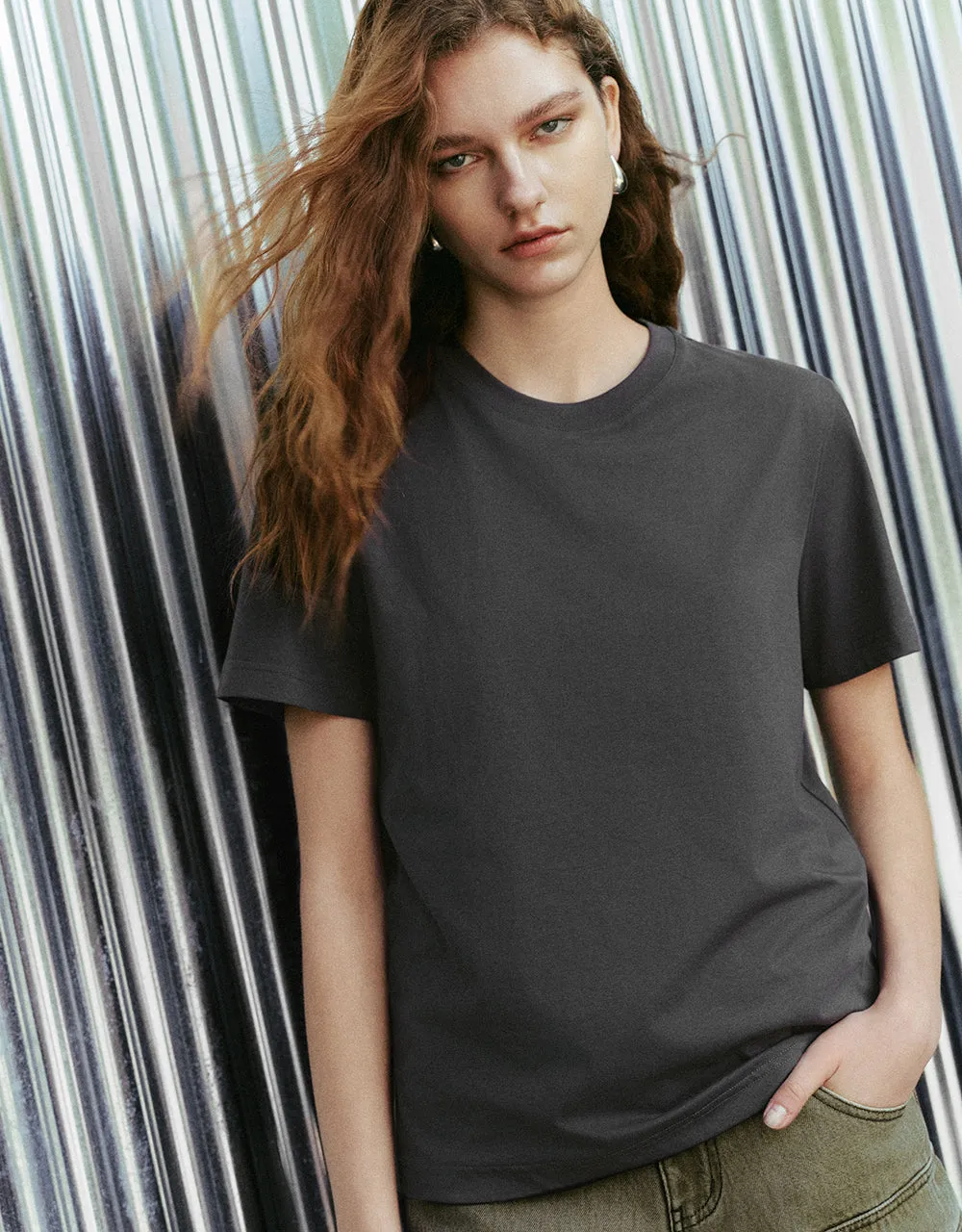 Basic Crew Neck Loose T-Shirt sold by Urban Revivo