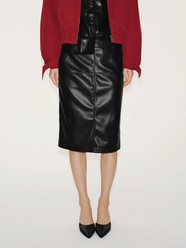 Faux Leather Straight Midi Skirts sold by Urban Revivo